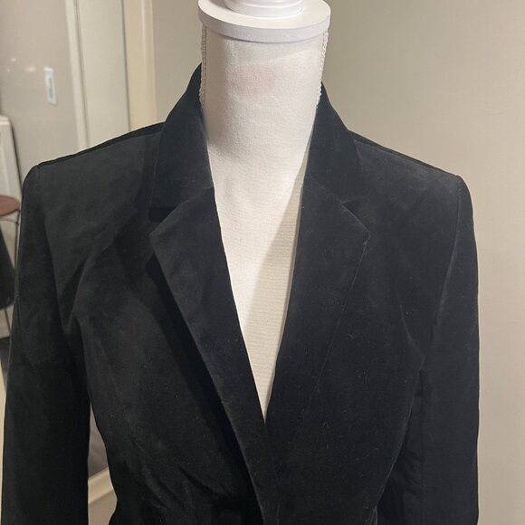 NWT Ann Taylor Black Velvet Single Button Jacket, SIze 4 - Picture 3 of 16